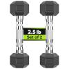Hex Dumbbell Rubber Encased Strength Training Dumbbells, Hand Weight For Workout & Exercise/Pair of 2.5LB view 1