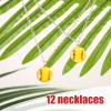 12pcs Baseball Necklace, 23.35in Adjustable Sports Charm Jewelry Alloy Friendship Pendant Sports Themed Softball Chain Gifts for Baseball Player Lovers Party Favors view 3