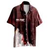 Generic Halloween Shirt I'M Fine Bloody Shirt Short Sleeve Button Down Shirt Halloween Bloody Cloth Horror Shirts Funny Shirts Wine, 3X-Large view 1