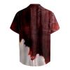 Generic Halloween Shirt I'M Fine Bloody Shirt Short Sleeve Button Down Shirt Halloween Bloody Cloth Horror Shirts Funny Shirts Wine, 3X-Large view 2