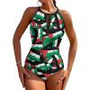 Zakqeik Palestine Flag One-Piece Swimsuit Tummy Control Bathing Suits for Women Full Coverage Cutout Mesh Sexy Swimwear L view 1