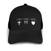 1 Cross 3 Nails 4 Given Christian Cross Trucker Hat for Men Women - Outdoors Baseball Snapback Cap Black view 2