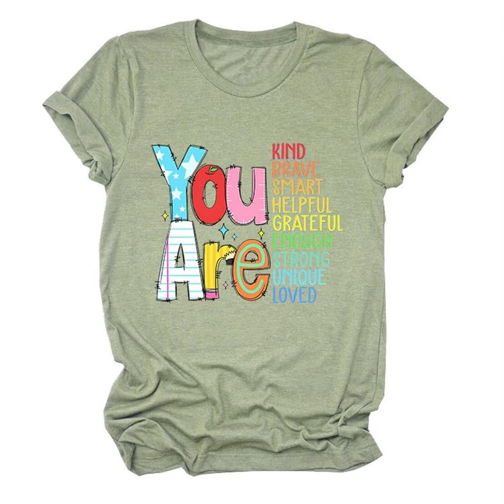 You are Kind You are Brave You are Smart T-Shirt, Mom Mommy Inspirational T Shirt Short Sleeve Printed Tee Top