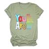 You are Kind You are Brave You are Smart T-Shirt, Mom Mommy Inspirational T Shirt Short Sleeve Printed Tee Top view 1