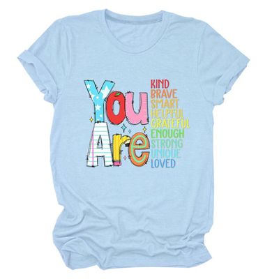 You are Kind You are Brave You are Smart T-Shirt, Mom Mommy Inspirational T Shirt Short Sleeve Printed Tee Top