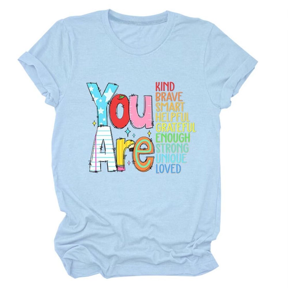 You are Kind You are Brave You are Smart T-Shirt, Mom Mommy Inspirational T Shirt Short Sleeve Printed Tee Top