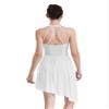 FEESHOW Women's Lyrical Dance Costume Asymmetrical Flowy Skirted Leotard Figure Ice Skating Dance Costume Ivory XX-Large view 2