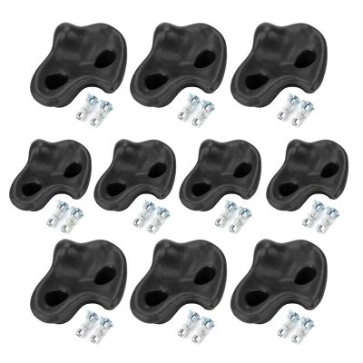 NDNCZDHC 10PCS Rock Climbing Stone with Screw Plastic Rock Wall Climbing Holds Textured Climbing Wall Grips for Indoor 5x4x2.4in (Black)