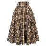 Womens Plaid Midi Skirt Vintage High Waist A Line Pleated Skirt with Pocket (US, Alpha, X-Large, Regular, Regular, Yellow) view 1