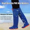 KPHYMOD Fly Fishing Hip Waders PVC Waterproof Waders Boots, Outdoor Farm Pond Hunting Wading Boots for Men Women(Blue,10.5) view 2