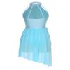 HULIJA Women Applique Lyrical Dance Dress Irregular Flowy Tulle Skirt Leotard Contemporary Dance Costume LightBlue Medium view 3