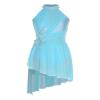 HULIJA Women Applique Lyrical Dance Dress Irregular Flowy Tulle Skirt Leotard Contemporary Dance Costume LightBlue X-Large view 1