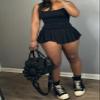 LROSEY Summer Skirt Sets Women 2 Piece Outfits Camisole Tops and Flared Mini Skirts With Shorts Underneath Lounge Set view 2
