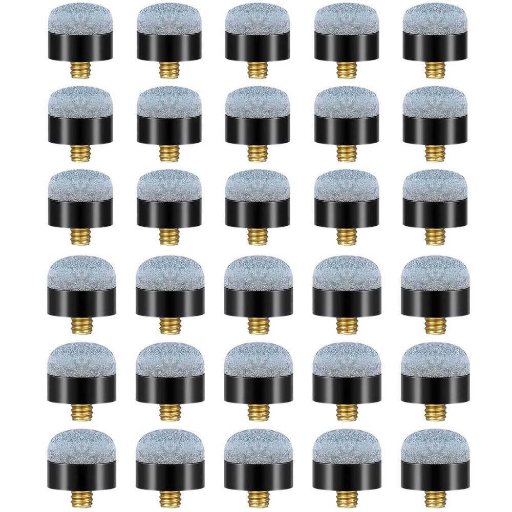 Beuiouer 30Pcs Pieces 12 mm/13 mm Billiard Pool Cue Stick Tips Screw on Tips Ferrules Replacement Billard Pool Accessories