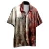 Halloween Shirt I'm Fine Bloody Shirt Short Sleeve Button Down Shirt Halloween Bloody Cloth Horror Shirts Funny Shirts Brick Red view 1