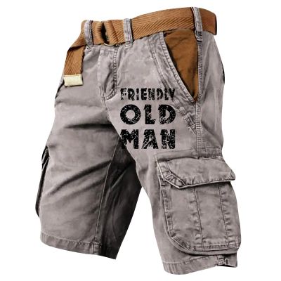 Cargo Shorts for Men Summer Casual Outdoor Tactical Short SolidPatriotic Printed Distressed Washed Military Short Browns 4X-Large Ivory 4X-Large