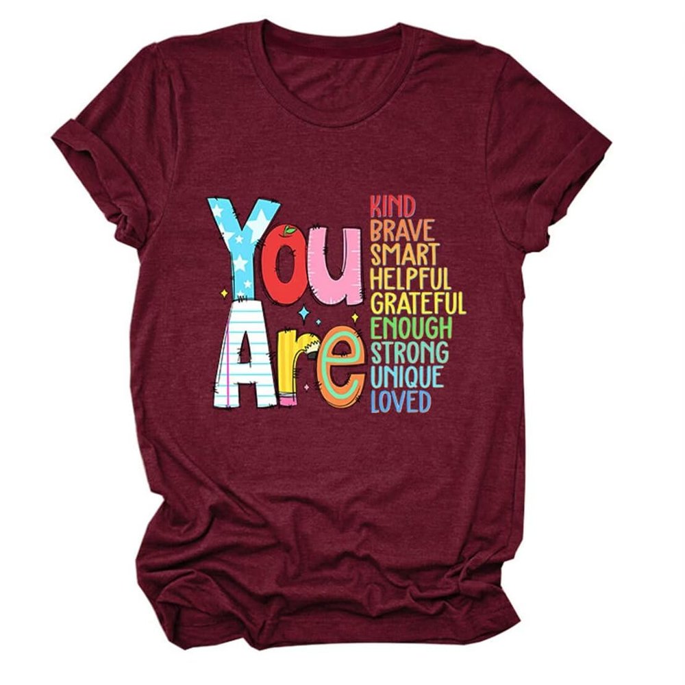 You are Kind You are Brave You are Smart T-Shirt, Mom Mommy Inspirational T Shirt Short Sleeve Printed Tee Top