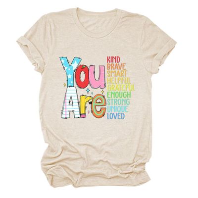 You are Kind You are Brave You are Smart T-Shirt, Mom Mommy Inspirational T Shirt Short Sleeve Printed Tee Top