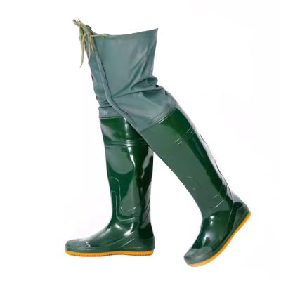 KPHYMOD Hip Waders PVC Hip Boots for Men Women Thick Beef Tendon Sole Lightweight Waterproof Bootfoot for Fishing Hunting(5.5)
