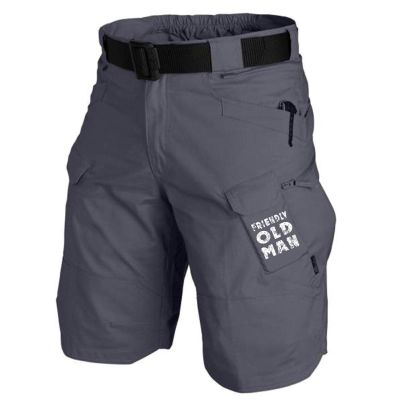 FONMA Mens Cargo Shorts 2025 Summer Outdoor Tactical Shorts Solid/Patriotic Printed Military Pants with Multi Pockets Greys Small
