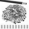 100 Pieces Bike Brake Cable End Caps, 5mm Silver Bike Cable End Caps Brass Material BicycleCable Ends Cap Cables Housing Bikes Parts Cables Crimps for Road Mountain Bicycle view 1