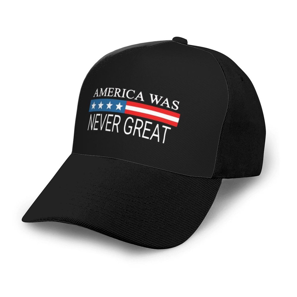 BUECDHYEI America was Never Great Trucker Hat for Men Women - Outdoors Baseball Snapback Cap Black