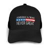 BUECDHYEI America was Never Great Trucker Hat for Men Women - Outdoors Baseball Snapback Cap Black view 2