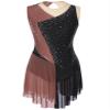 HULIJA Women Rhinestone Figure Skating Dress Sleeveless Skirted Leotard Lyrical Ballet Leotard Dancewear Dustypink Medium view 1