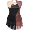 HULIJA Women Rhinestone Figure Skating Dress Sleeveless Skirted Leotard Lyrical Ballet Leotard Dancewear Dustypink Medium view 2