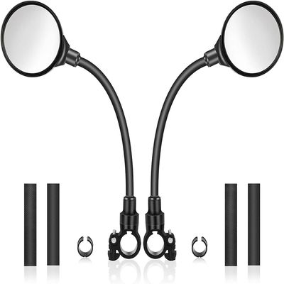 Bike Mirror, Rotatable Adjustable Handlebar Wide Angle Rear View Bicycle Mirror with Shockproof Acrylic Convex Lens for Mountain Road Bike, City Bike, Electric Bike, Electric Motorcycle - 2 Pack