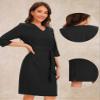 Allegra K Work Office Casual Dresses for Women's Half Sleeve Work Midi Dress Medium Black view 2