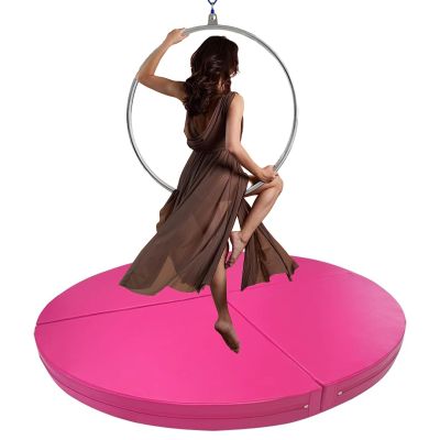 Innovz 1/2/4 Inch Thick Crash Pad for Aerial Lyra Hoop, Home Apartment Bar Gym Dance Pole Crash Mat, Folding Yoga Stripping Pole Anti-Collision(Pink,160cmx3cm(63inx1.2in))