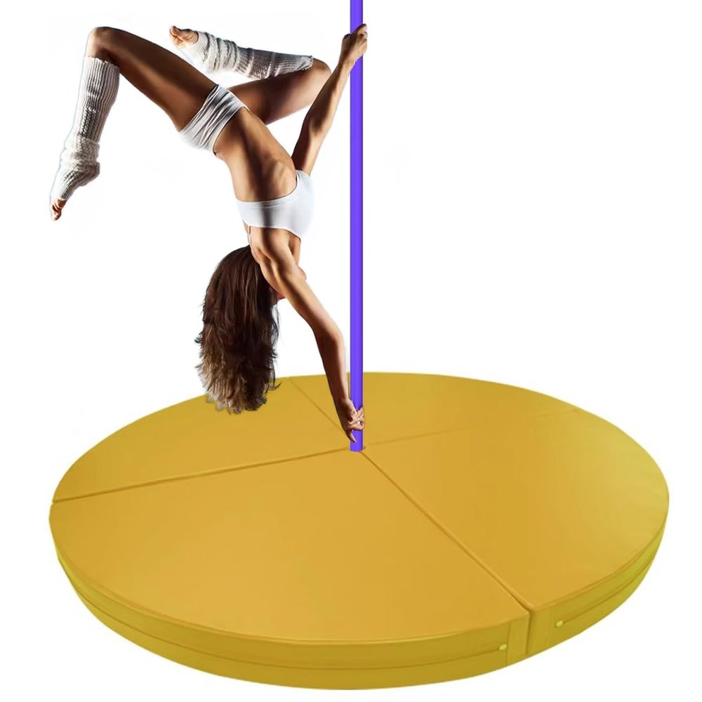 Innovz Foldable Pole Crash Mat for Pole Dancing, Stripper Pole Crash Pad Padded, Portable Protection Mat for Aerial Fitness and Dance Routines(Yellow,120cmx3cm(47.2inx1.2in))