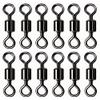 100 Pack Metal Fishing Swivels Copper Swivel Fishing Black Barrel Shaped Rolling Swivel for Saltwater Freshwater Fishing Tackle (4#) view 1