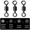 100 Pack Metal Fishing Swivels Copper Swivel Fishing Black Barrel Shaped Rolling Swivel for Saltwater Freshwater Fishing Tackle (4#) view 3