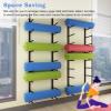 Blazea Thick Yoga Mats Holder for Home Workout, Fitness Gear Gym Equipment Storage Rack, Black 9-Tiers Yoga Room Decor Wall Mount, Space Saving Yoga Mat Shelf view 4