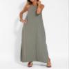 Geleglaer Linen Dresses for Womens Sleeveless Maxi Dress Sleeveless Linen Dress Casual Summer Dress Tank Long Dress Grey 2024 Linen Shift Dress view 2