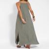 Geleglaer Linen Dresses for Womens Sleeveless Maxi Dress Sleeveless Linen Dress Casual Summer Dress Tank Long Dress Grey 2024 Linen Shift Dress view 4