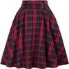 Womens Plaid Midi Skirt Vintage High Waist A Line Pleated Skirt with Pocket (US, Alpha, Medium, Regular, Regular, Red) view 1