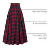 Womens Plaid Midi Skirt Vintage High Waist A Line Pleated Skirt with Pocket (US, Alpha, Medium, Regular, Regular, Red) view 4