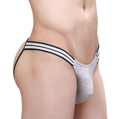 NineFit Basics Classic Jockstrap Underwear for Men, Men's Athletic Jockstrap Thong Low Waisted Underwear G String Thongs Grey, X-Large