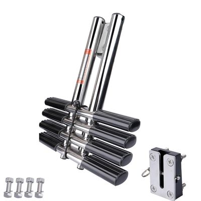 Heavy Duty 4 Steps Boat Marine Dual Vertical Telescoping Tube Stainless Steel Sport Diver Ladder with Mount for Marine Boat,Pontoon Boat,Yacht