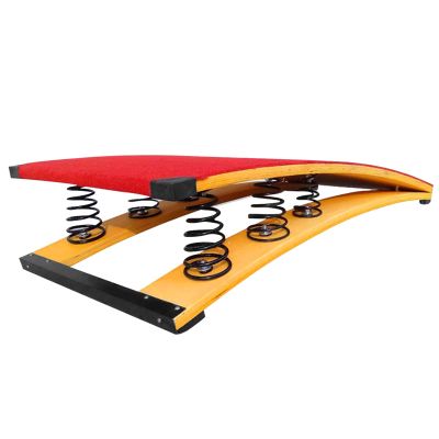 ENWINDXS Gymnastics Assistance Vault Springboard Heavy Duty Wooden Springboard for Gymnastics Somersault, School Pro Curved Elastic Board - 6 Springs, Aldults Teens Big Kids, with Padded Carpet