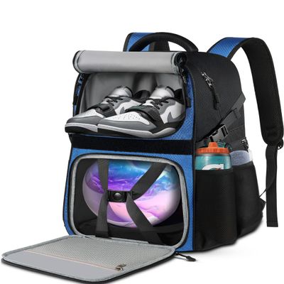 LOINTET Bowling Ball Bag, Single Bowling Backpack with Shoe Totes Bag Up to Size 16, Padded Ball Holder, Accessories Gifts for Lovers/Player, Blue