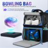 LOINTET Bowling Ball Bag, Single Bowling Backpack with Shoe Totes Bag Up to Size 16, Padded Ball Holder, Accessories Gifts for Lovers/Player, Blue view 3