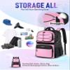 LOINTET Bowling Ball Bag, Single Bowling Backpack with Shoe Totes Bag Up to Size 16, Padded Ball Holder, Accessories Gifts for Lovers/Player, Pink view 2