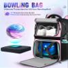 LOINTET Bowling Ball Bag, Single Bowling Backpack with Shoe Totes Bag Up to Size 16, Padded Ball Holder, Accessories Gifts for Lovers/Player, Pink view 3
