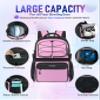 LOINTET Bowling Ball Bag, Single Bowling Backpack with Shoe Totes Bag Up to Size 16, Padded Ball Holder, Accessories Gifts for Lovers/Player, Pink view 4