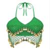 Freebily Women's Shiny Sequin Mesh Plastic Beads Bra Crop Top Belly Dance Wear Tassel Costume Green One Size view 3