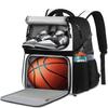 LOINTET Basketball Bag Backpack with Ball Holder Shoes Compartment, Large Basketball Accessories Sports Bag More Pockets for Football, Soccer, Volleyball, Gym, Travel, White view 1